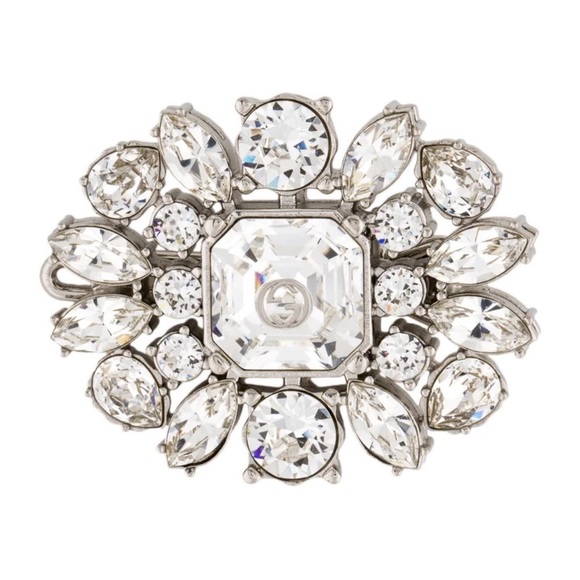 New GUCCI CRYSTAL INTERLOCKING G HAIR CLIP💚🌟 - Picture 4 of 10